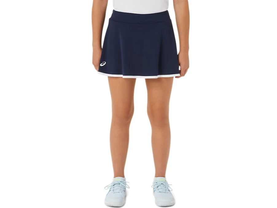 ASICS Kids' Tennis Skort for Girls - Midnight Blue Athletic Skirt with Shorts for Youth Sports