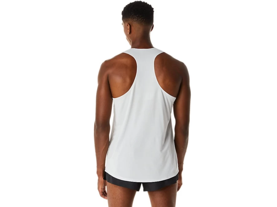 ASICS Men's CJ-Line Lightweight Singlet - Glacier Grey/Electric Red - Performance Running Top