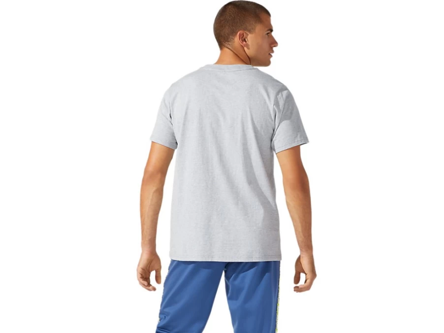 ASICS Men's Piedmont Grey Heather SS TEE - JSY FOIL BL Short Sleeve Shirt