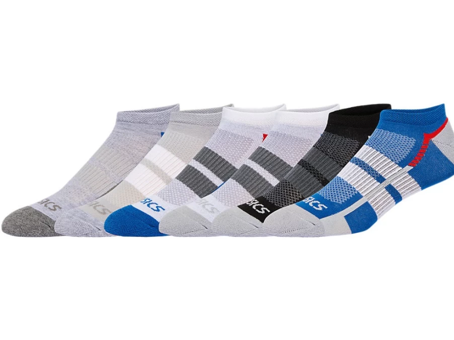 ASICS SPEED NO SHOW 6P Socks - Unisex Low-Cut Athletic Socks in Lake Drive Assorted Colors